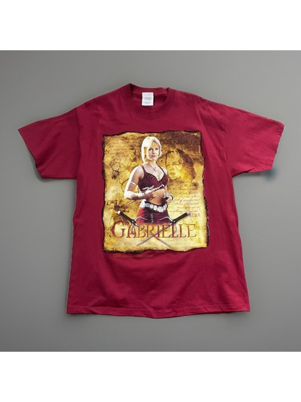 VTG Xena Warrior Princess Gabrielle Bard of Poteidaia T Shirt Fantasy TV Promo L